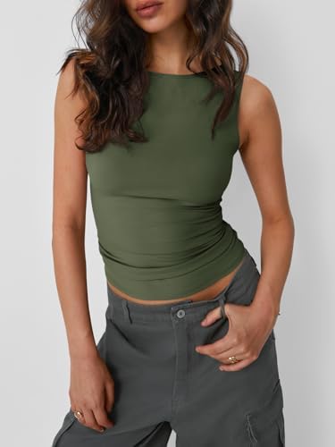 Trendy Queen Women Going Out Summer Tank Tops Spring Casual Basic Cute 2025 Sleeveless Shirt Vacation Fashion Outfit Clothes