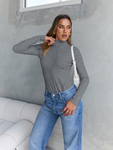 Trendy Queen Women's Turtleneck Long Sleeve Shirts Fall Fashion Basic Thermal Underwear Tops Winter Clothes 2025