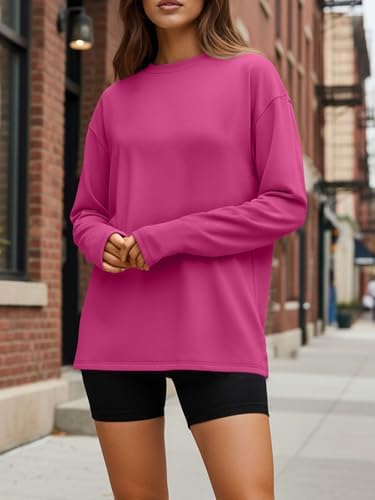 Trendy Queen Womens Oversized Long Sleeve T Shirts 2025 Basic Crewneck Tee Fall Tops Casual Workout Y2K Clothes