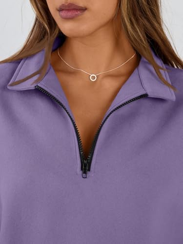 Trendy Queen Womens Oversized Sweatshirts Fall Sweaters Fashion Hoodies Half Zip Pullover Long Sleeve Shirts Clothes