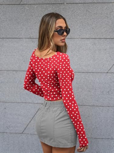 Trendy Queen Women's Boat Neck Tops Long Sleeve Shirts Casual Fitted Tee Shirts Solid Color Fall Basic Clothes 2025