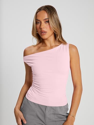 Trendy Queen Womens Summer Off The Shoulder Tops Going Out T Shirts Crop Tank Top Fashion Clothes Spring Outfits 2025