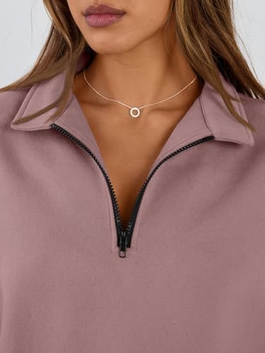 Trendy Queen Womens Oversized Sweatshirts Fall Sweaters Fashion Hoodies Half Zip Pullover Long Sleeve Shirts Clothes