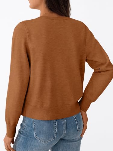 Trendy Queen Womens Cardigan Sweaters Lightweight Crew Neck Outfits Fall Fashion 2025 Clothing