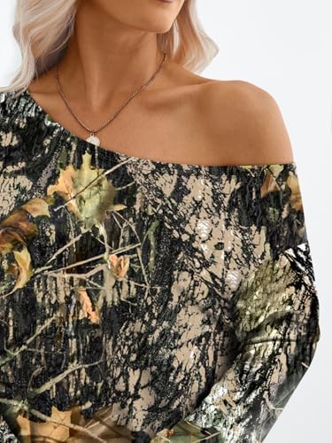 Trendy Queen Womens Off The Shoulder Tops Oversized Tshirts Long Sleeve 2025 Casual Basic Tees