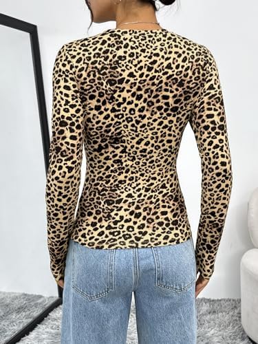 Trendy Queen Womens Long Sleeve T Shirts Fall Fashion 2025 Basic Crop Tops Going Out Outfits Y2k Clothes