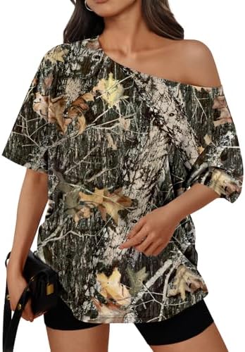 Trendy Queen Womens Off The Shoulder Tops Oversized T-Shirts Short Sleeve Tees Summer 2025 Casual Spring Fashion Clothes