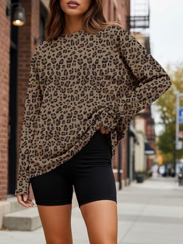 Trendy Queen Womens Oversized Long Sleeve T Shirts 2025 Basic Crewneck Tee Fall Tops Casual Workout Y2K Clothes