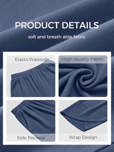 Trendy Queen Women's Wide Leg Pants Boho Summer Capri Palazzo Harem Casual Barrel Sweatpants Baggy Slacks with Pockets