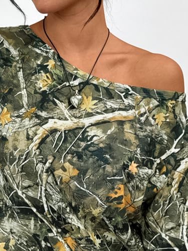 Trendy Queen Womens Off The Shoulder Tops Oversized Tshirts Long Sleeve 2025 Casual Basic Tees