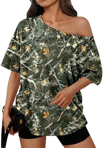 Trendy Queen Womens Off The Shoulder Tops Oversized T-Shirts Short Sleeve Tees Summer 2025 Casual Spring Fashion Clothes