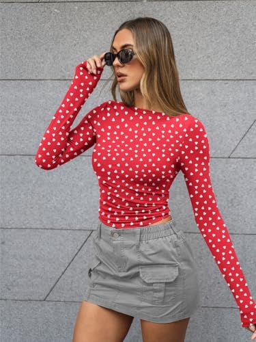 Trendy Queen Women's Boat Neck Tops Long Sleeve Shirts Casual Fitted Tee Shirts Solid Color Fall Basic Clothes 2025