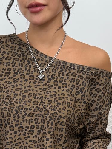 Trendy Queen Womens Off The Shoulder Tops Oversized Tshirts Long Sleeve 2025 Casual Basic Tees