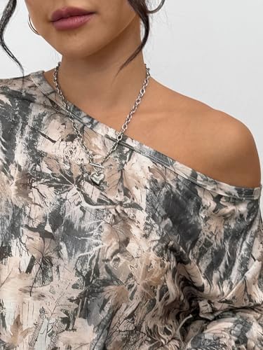 Trendy Queen Womens Off The Shoulder Tops Oversized Tshirts Long Sleeve 2025 Casual Basic Tees